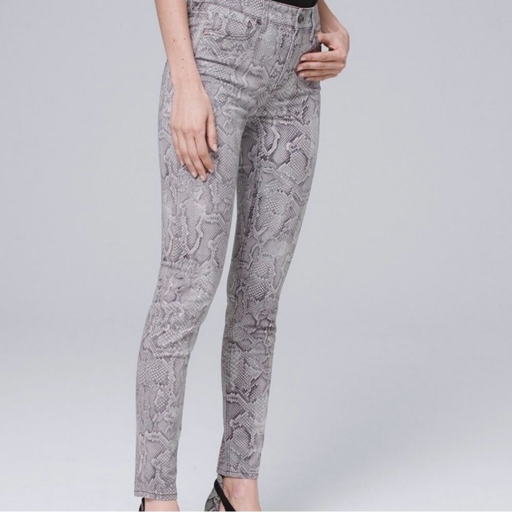 NWT The High-Rise‎ Skinny Sculpt Snakeskin Jeans Size 8 - Picture 10 of 10